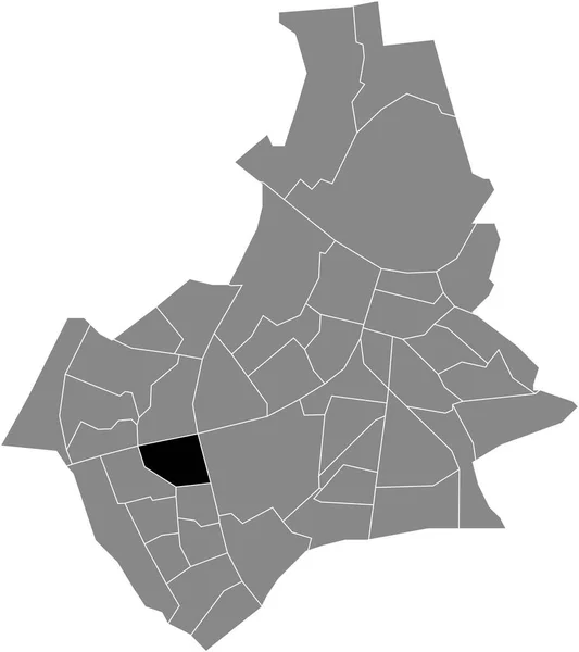 Black Flat Blank Highlighted Location Map Zwanenveld Neighborhood Gray Administrative — Stock Vector
