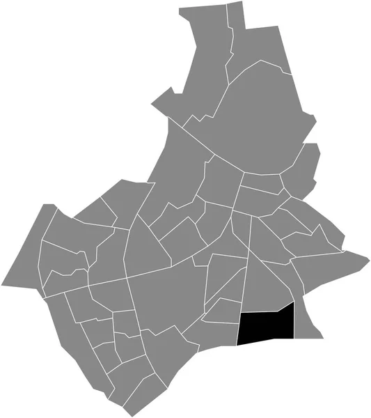 Black Flat Blank Highlighted Location Map Brakkenstein Neighborhood Gray Administrative — Stock Vector