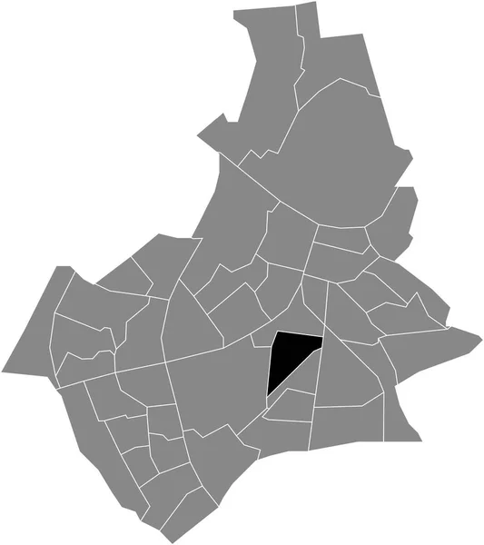 Preto Plano Branco Destaque Mapa Localização Hazenkamp Neighborhood Dentro Mapa — Vetor de Stock