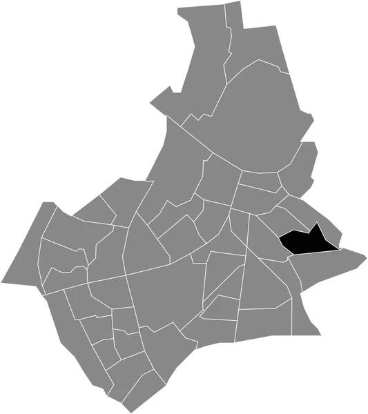 Black Flat Blank Highlighted Location Map Hengstdal Neighborhood Gray Administrative — Stock Vector