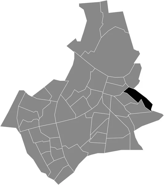 평지에는 네덜란드 메겐의 Hunnerberg Neighborhood 지도가 강조되어 — 스톡 벡터