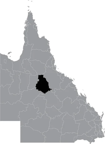 Preto Plano Branco Destaque Mapa Localização Shire Flinders Area Dentro —  Vetores de Stock