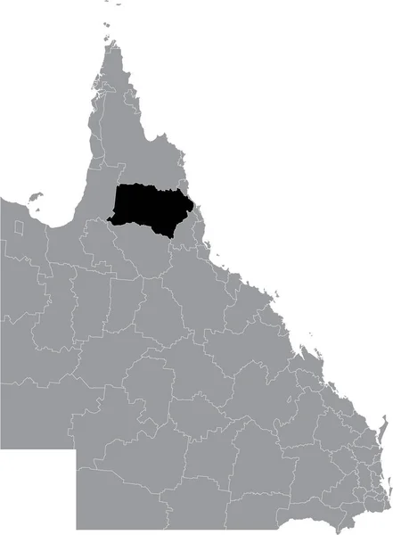 Carte Localisation Shire Mareeba Area Intérieur Carte Administrative Grise Des — Image vectorielle