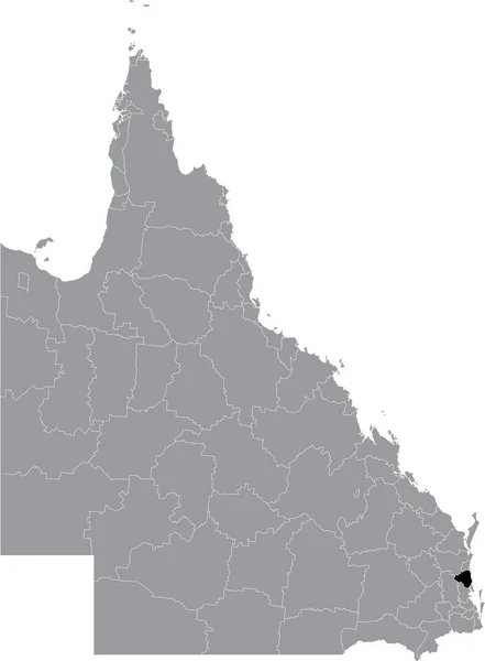 Preto Plano Branco Destaque Mapa Localização Área Região Costa Sunshine —  Vetores de Stock