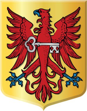 Hollanda bölgesel başkenti APELDOORN, NETHERLANDS 'ın resmi arma vektör illüstrasyonu