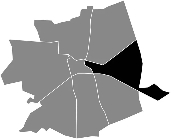 Preto Plano Branco Destaque Mapa Localização Oost District Dentro Cinza —  Vetores de Stock