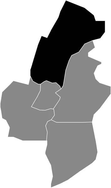 Preto Plano Branco Destaque Mapa Localização Noord District Dentro Cinza —  Vetores de Stock