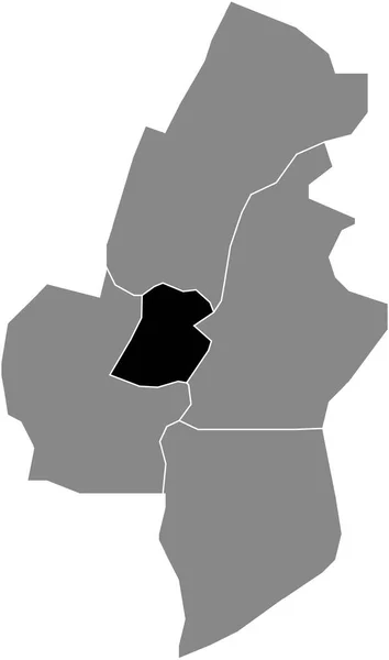 オランダのハーレムの灰色の行政地図の中にあるCentrum Districtの黒いフラットブランクハイライトされた場所マップ — ストックベクタ