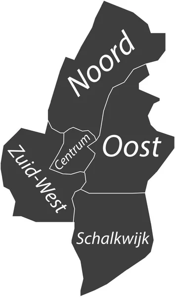 Mapa Administrativo Vectorial Plano Gris Oscuro Haarlem Países Bajos Con — Vector de stock