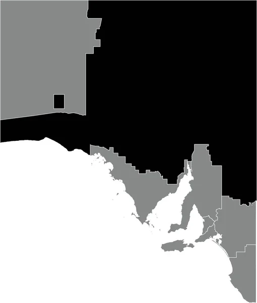 Preto Plano Branco Destaque Mapa Localização Das Comunidades Externas Região —  Vetores de Stock