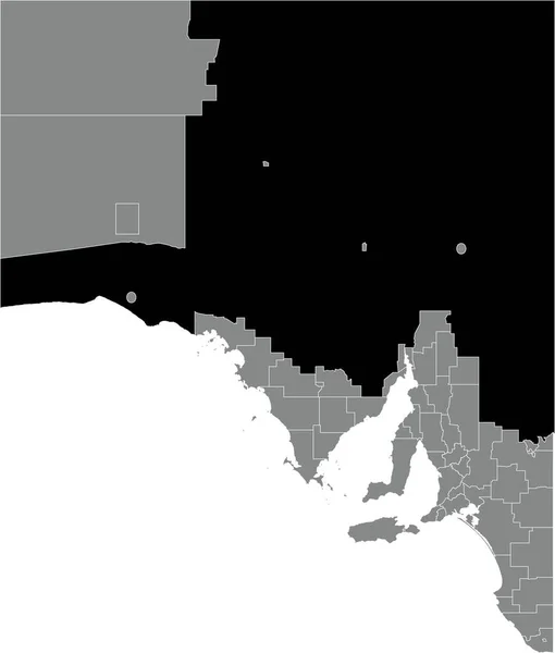 Black Flat Blank Mappa Localizzazione Evidenziata Dell Autorità Comunitaria Esterna — Vettoriale Stock