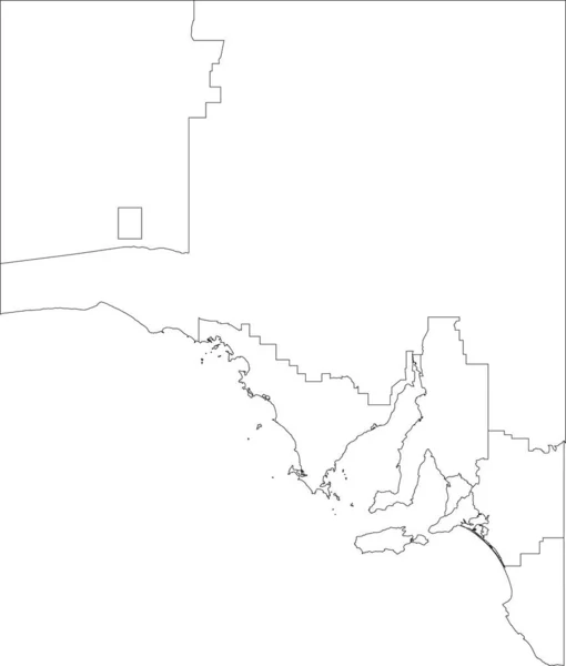 Carte Administrative Vectorielle Blanche Blanc Plat Des Régions État Australien — Image vectorielle