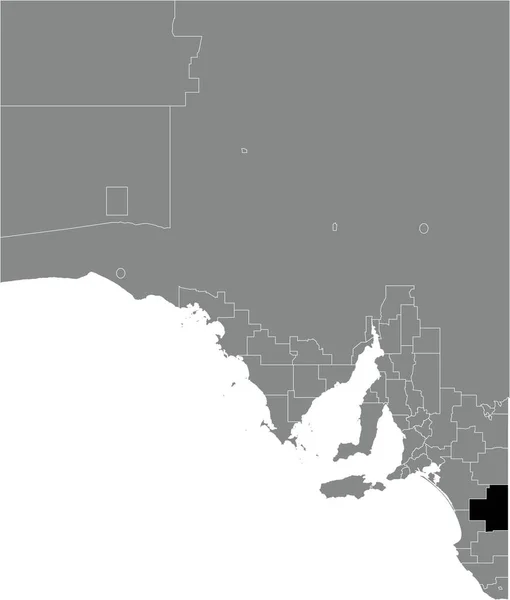 Black Flat Blank Mappa Della Posizione Evidenziata Dell Area Del — Vettoriale Stock