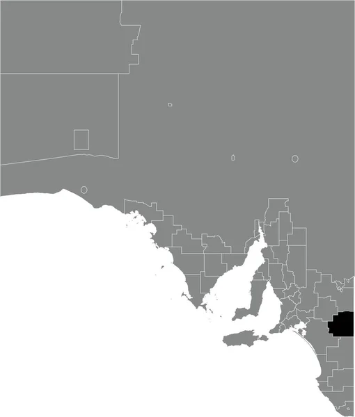 Μαύρο Επίπεδο Κενό Τονίζεται Χάρτη Θέση Της Περιοχής Του Συμβουλίου — Διανυσματικό Αρχείο