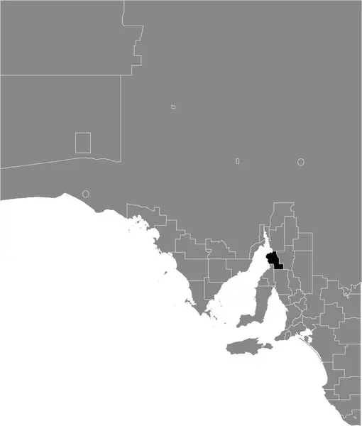 Port Pirie Regional Area Nın Siyah Düz Çizgili Konum Haritası — Stok Vektör