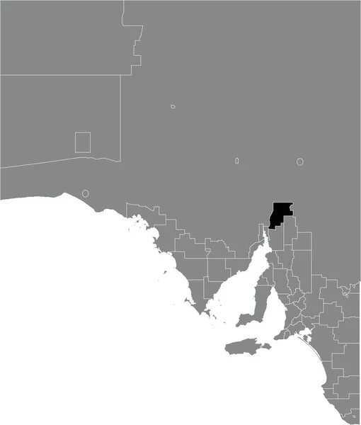 Preto Plano Branco Destaque Mapa Localização Flinders Ranges Área Conselho —  Vetores de Stock