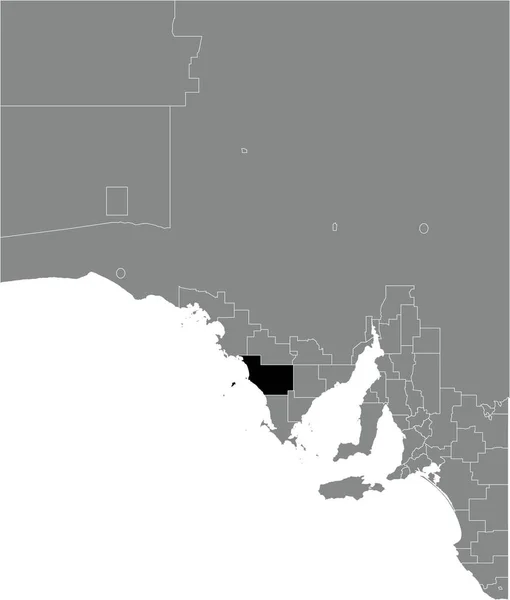 Black Flat Blank Mappa Della Posizione Evidenziata Della District Council — Vettoriale Stock