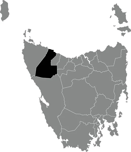 Preto Plano Branco Destaque Mapa Localização Área Waratahwynyard Dentro Cinza — Vetor de Stock