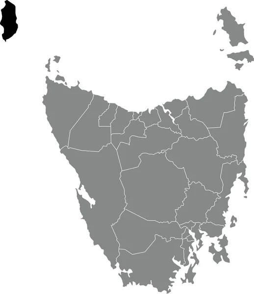 Mapa Ubicación Resaltado Blanco Plano Negro Isla Rey Dentro Mapa — Archivo Imágenes Vectoriales