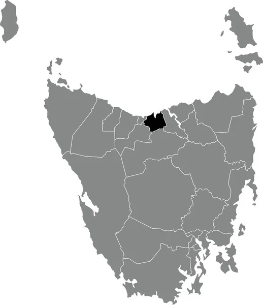 Avustralya Nın Tazmanya Eyaletinin Gri Idari Alanlarının Içinde Latrobe Area — Stok Vektör