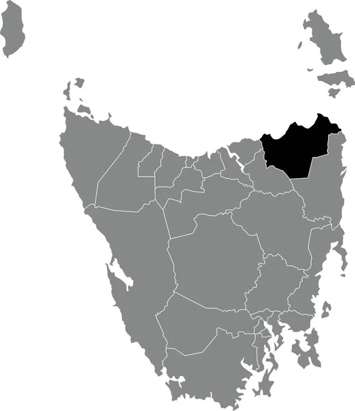 평지에는 오스트레일리아 태즈메이니아 Dorset Area 지도가 새겨져 — 스톡 벡터