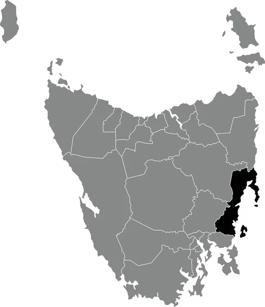 Preto Plano Branco Destaque Mapa Localização Área Baía Glamorganspring Dentro —  Vetores de Stock