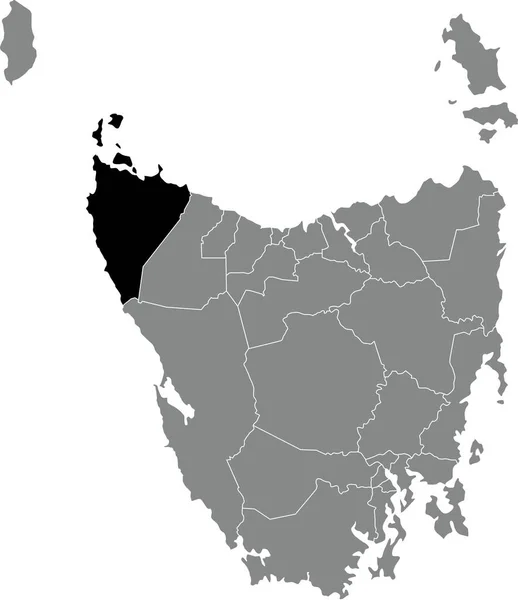 Μαύρο Επίπεδο Κενό Τονίζεται Χάρτη Της Περιοχής Της Κεφαλής Circular — Διανυσματικό Αρχείο