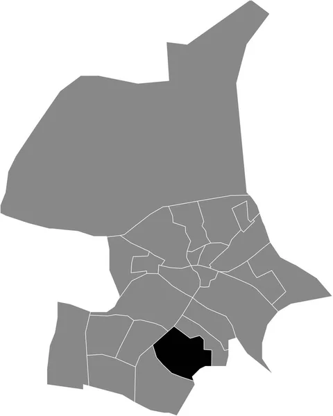 Black Flat Blank Highlighted Location Map Vredenburg Kronenburg District Gray — Stock Vector