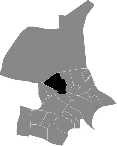 Preto Plano Branco Destaque Mapa Localização Burgemeesterswijk Hoogkamp District Dentro —  Vetores de Stock