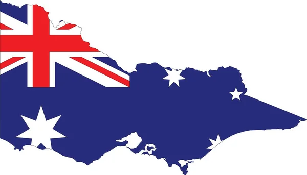 Карта Административного Флага Австралийского Штата Виктория Сочетании Официальным Флагом Австралии — стоковый вектор