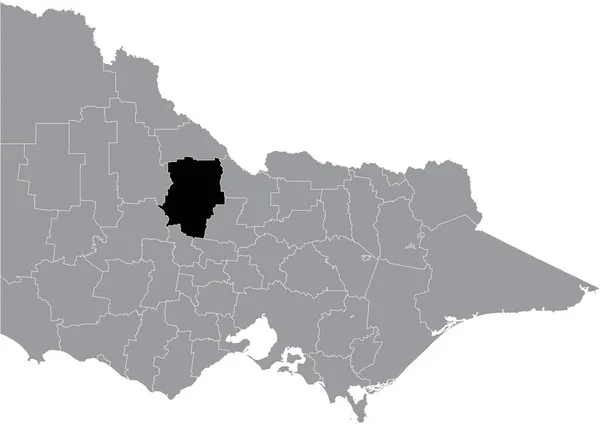 Preto Plano Branco Destaque Mapa Localização Shire Área Loddon Dentro —  Vetores de Stock