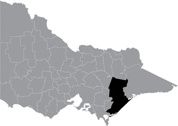 Preto Plano Branco Destaque Mapa Localização Shire Área Wellington Dentro —  Vetores de Stock