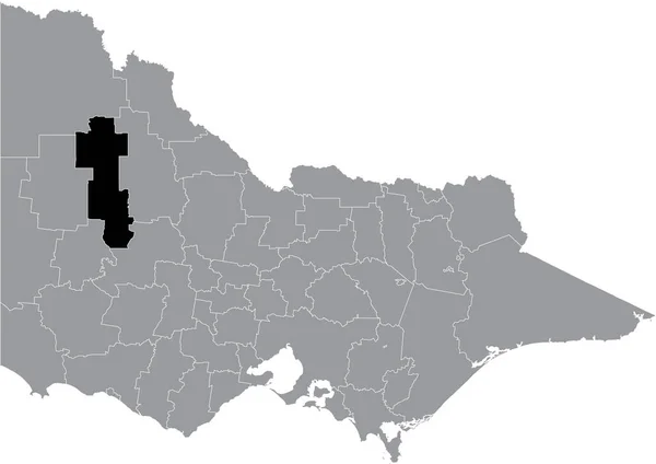 Black Flat Blank Podkreślił Mapę Lokalizacji Shire Yarriambiack Area Wewnątrz — Wektor stockowy