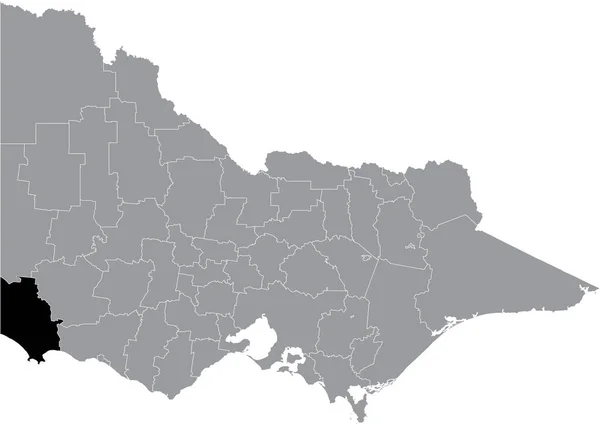 Preto Plano Branco Destaque Mapa Localização Cabeça Área Glenelg Dentro — Vetor de Stock