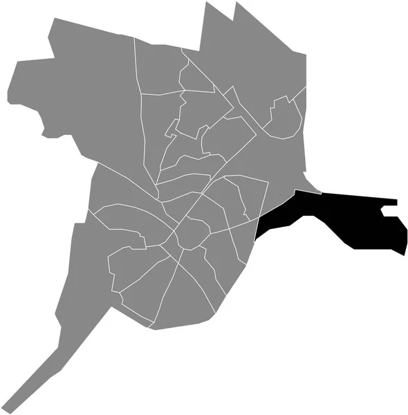 Чорна Плоска Чиста Пляма Виділила Карту Розташування Stoutenburg Noord District — стоковий вектор