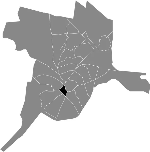 Černá Plochá Prázdná Zvýrazněná Mapa Lokality Zonnehof District Uvnitř Šedé — Stockový vektor