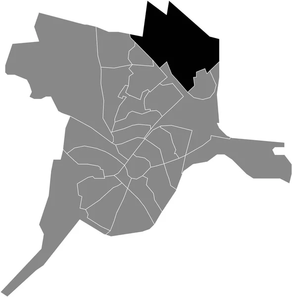 Mapa Ubicación Del Vathorst District Blanco Plano Negro Dentro Del — Vector de stock