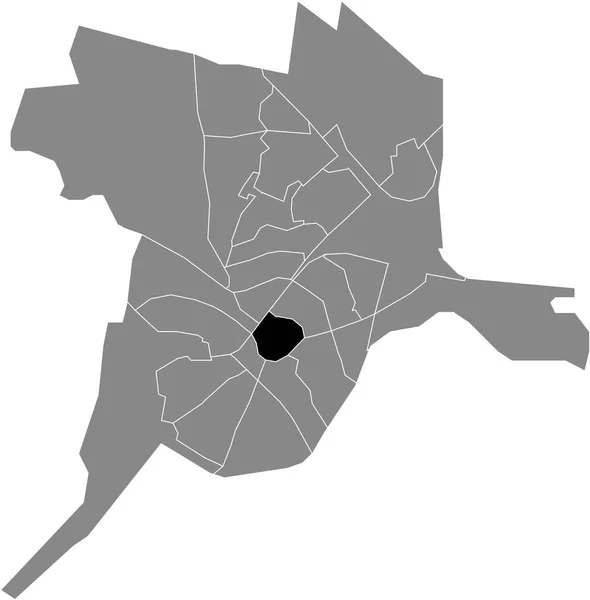 Preto Plano Branco Destaque Mapa Localização Stadskern District Dentro Cinza — Vetor de Stock