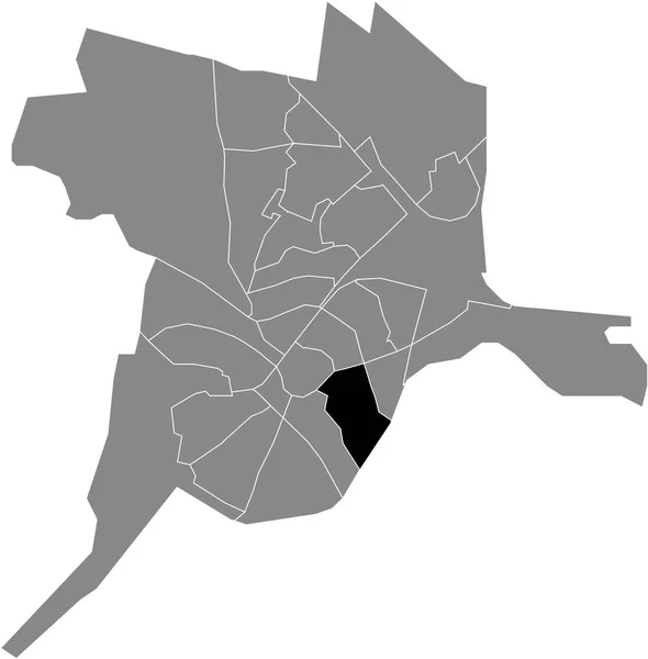 荷兰Amersfoort灰色行政地图内Randenbroek District的黑色扁平突出显示空白位置图 — 图库矢量图片
