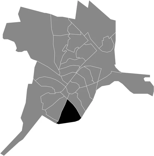 Mapa Ubicación Del Leusderkwartier District Blanco Negro Dentro Del Mapa — Vector de stock