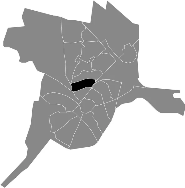 Zwarte Platte Blanco Gemarkeerde Locatiekaart Van Schothorst Zuid District Grijze — Stockvector