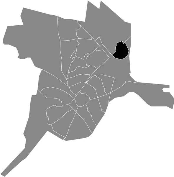 Mapa Ubicación Del Hooglanderveen District Blanco Plano Negro Dentro Del — Vector de stock