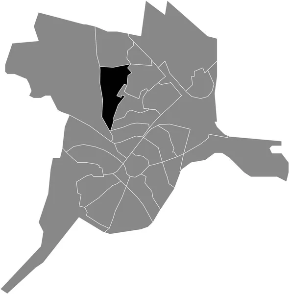 Schwarze Flache Blanko Hervorgehobene Lagekarte Des Hoogland District Innerhalb Der — Stockvektor