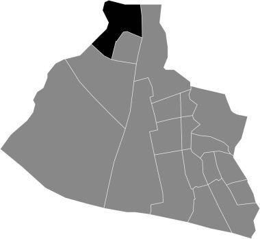 Hollanda, Zaanstad 'ın gri idari haritası içinde KROMENIE BATI BATI BATI' nin siyah düz çizilmiş konum haritası