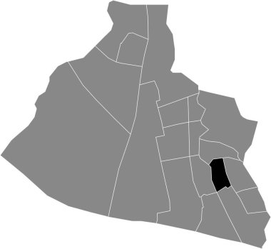 Hollanda, Zaanstad 'ın gri idari haritası içinde ROSMOLENWIJK DISTRICT' in siyah düz çizilmiş konum haritası