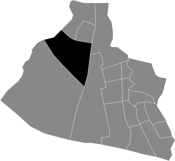 Černá Plochá Prázdná Zvýrazněná Mapa Umístění Assendelft Noord District Uvnitř — Stockový vektor