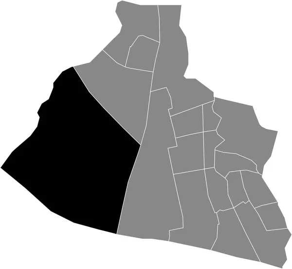 Mapa Ubicación Del Assendelft Zuid District Blanco Plano Negro Dentro — Archivo Imágenes Vectoriales