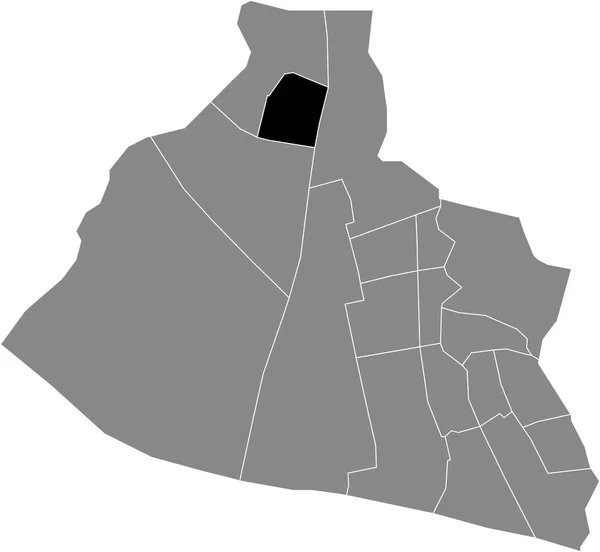 Czarna Płaska Ślepa Mapa Lokalizacji Krommenie Ooost District Wewnątrz Szarej — Wektor stockowy