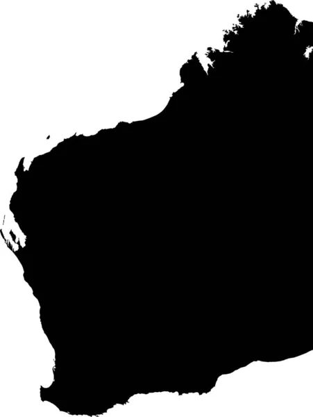 Чорна Плоска Векторна Адміністративна Мапа Австралійського Штату Western Australia — стоковий вектор