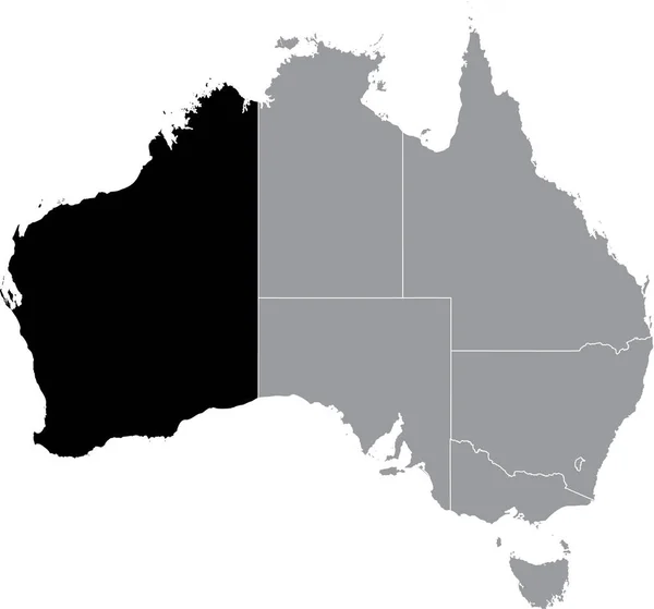 Черный Плоский Бланк Выделил Локатор Административной Карты Австралийского Штата Северная — стоковый вектор